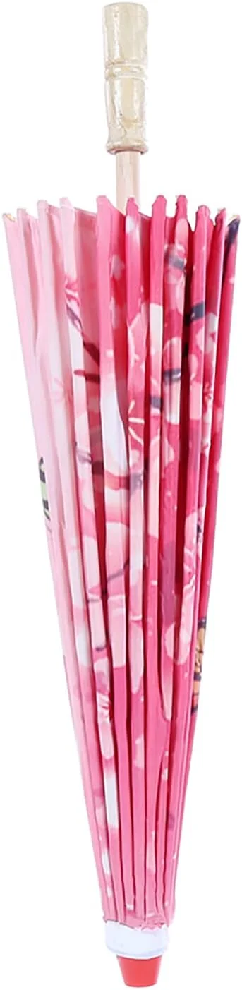 چتر آفتابی دست ساز روغنی به سبک چینی ژاپنی، مناسب رقص کلاسیک، مهمانی های عروسی، عکاسی، لباس و دکوراسیون، با دسته چوبی صاف و چارچوب قوی