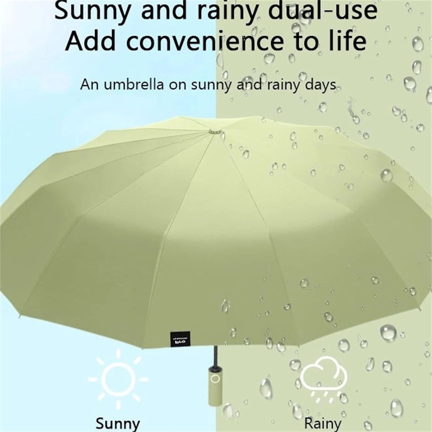 چتر اتوماتیک کامل یونی‌سکس MOTIM، مناسب برای باران و آفتاب، با سایز بزرگ، تقویت‌شده، ضخیم، قابل حمل، چتر کمانی برای محافظت در برابر اشعه ماوراء بنفش، مقاوم در برابر باران شدید و چتر آفتابی ضد باد