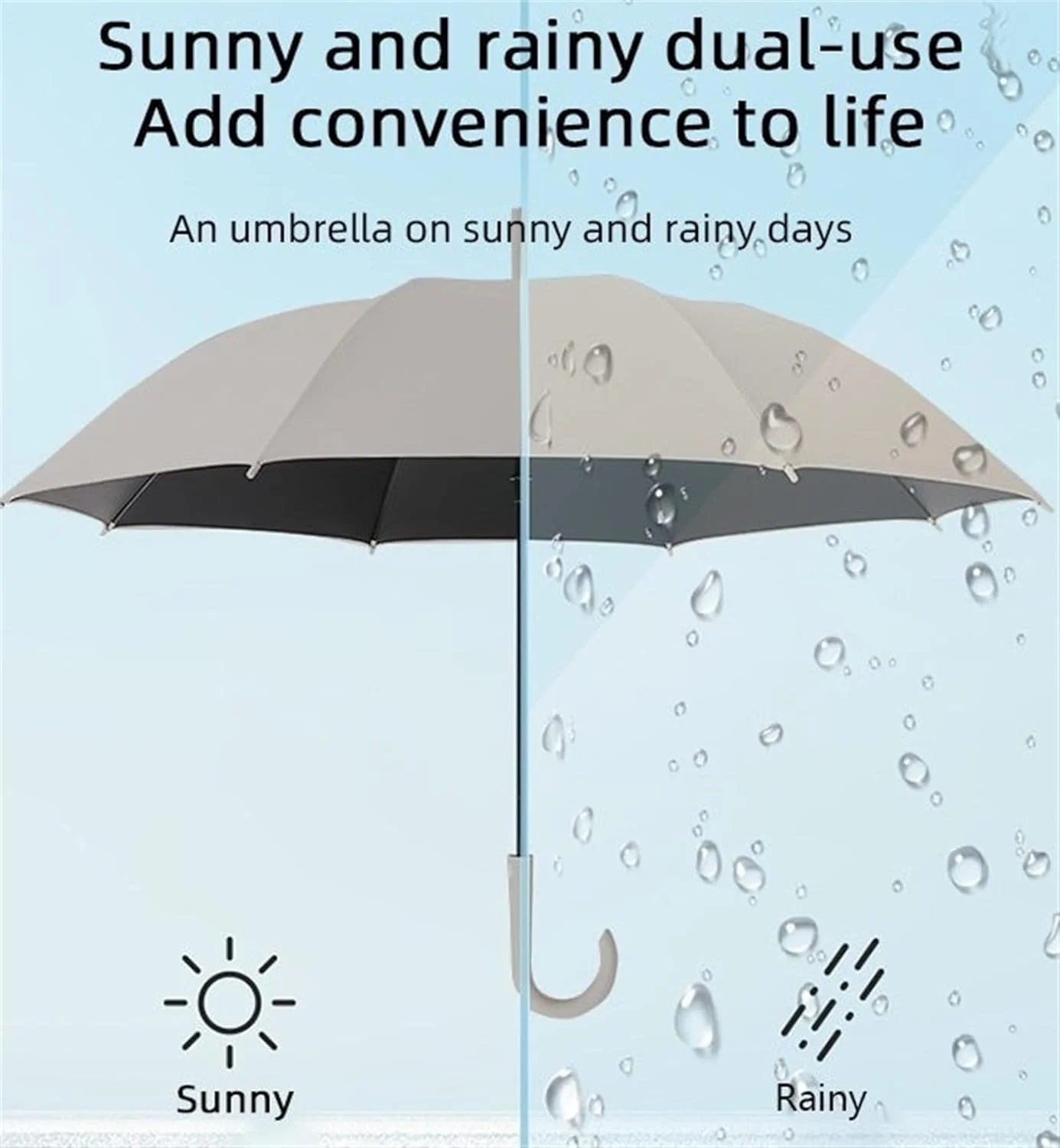 چتر اتوماتیک MOTIM با 8 پره، دسته بلند وینیل، میله مستقیم، مقاوم در برابر باد، سایبان بزرگ برای محافظت در برابر آفتاب، محافظت در برابر اشعه ماوراء بنفش تا 50 برای آفتاب و باران