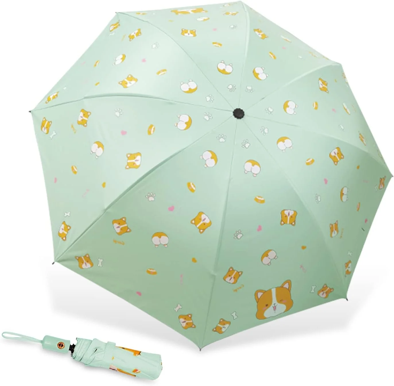 چتر اتوماتیک MAKINGTEC، چتر کارتونی گلف مسافرتی ضد باد با محافظت در برابر اشعه ماوراء بنفش، چتر آفتابی و بارانی با تهویه دوگانه (قطر 85 سانتی متر، سبز روشن، کورگی) چتر اتوماتیک MAKINGTEC، چتر کارتونی گلف مسافرتی ضد باد با محافظت در برابر اشعه ماوراء بنفش، چتر آفتابی و بارانی با تهویه دوگانه (قطر 85 سانتی متر، سبز روشن، کورگی)