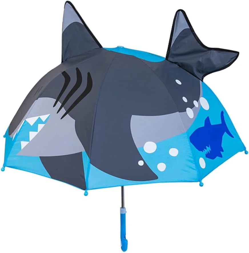 چتر بچه گانه دسته بلند طرح کوسه مناسب کودکان دختر و پسر، سایز آزاد