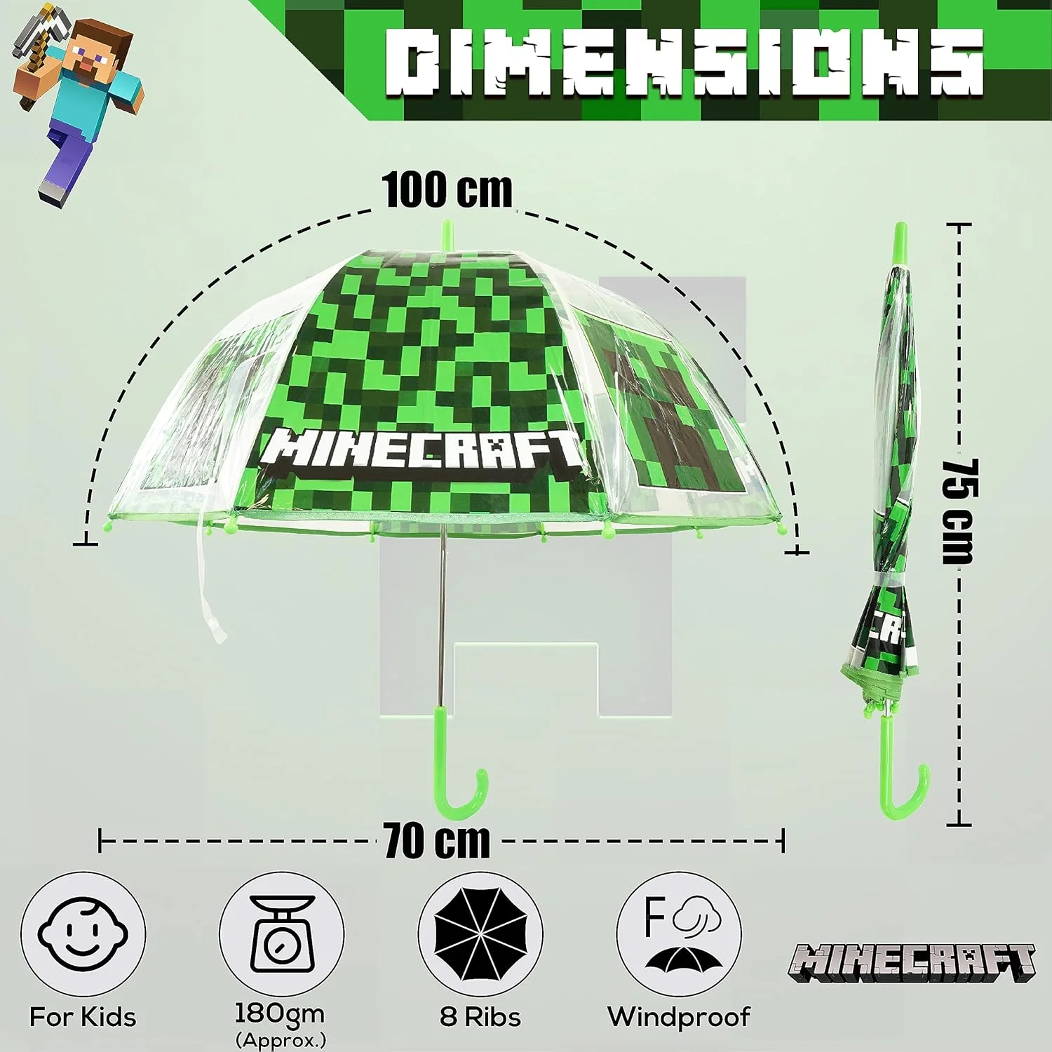 چتر حباب کارتونی کودکان، چتر ناقوسی، چتر مسافرتی، چتر گنبدی دسته عصایی برای دختران و پسران 3 تا 7 سال چتر حباب کارتونی کودکان، چتر ناقوسی، چتر مسافرتی، چتر گنبدی دسته عصایی برای دختران و پسران 3 تا 7 سال