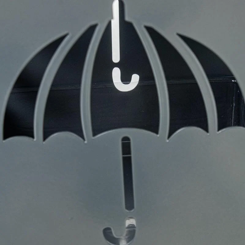 جای چتری مربعی DRW فلزی نقره ای طرح اشکی 49x15.5x14.5 سانتی متر