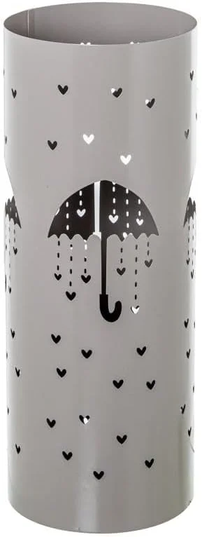 چتر گرد DRW با طرح قلب های فلزی قهوه ای، 49x19x19 سانتی متر