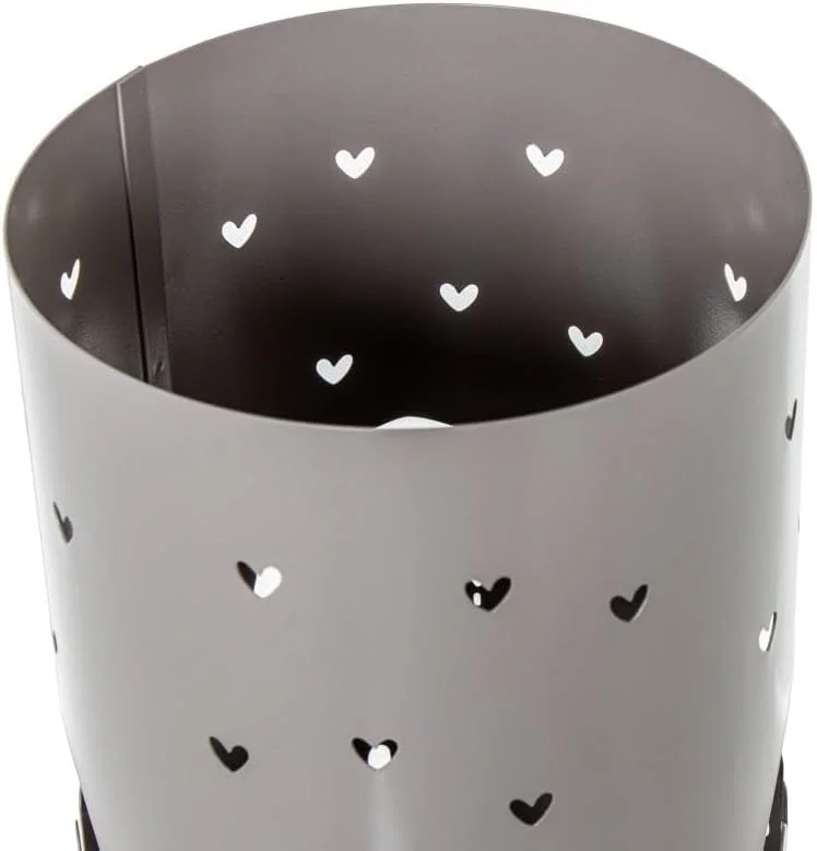 چتر گرد DRW با طرح قلب های فلزی قهوه ای، 49x19x19 سانتی متر