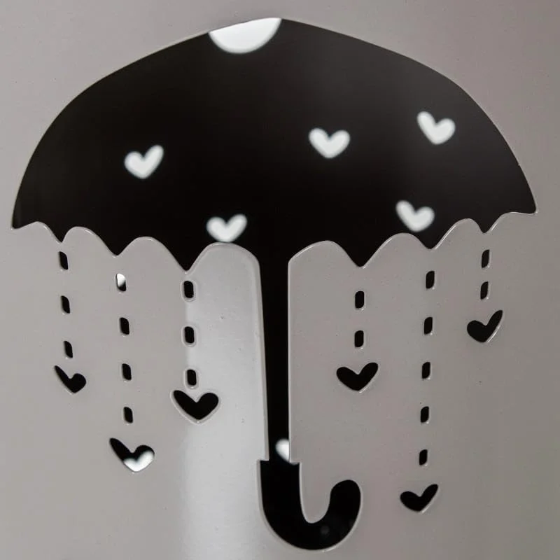 چتر گرد DRW با طرح قلب های فلزی قهوه ای، 49x19x19 سانتی متر