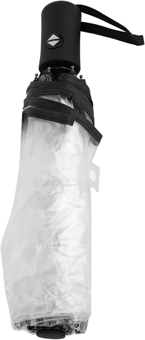 چتر شفاف، چتر تاشو با دسته مات، اندازه 27 سانتی متر برای مسافرت و استفاده روزانه