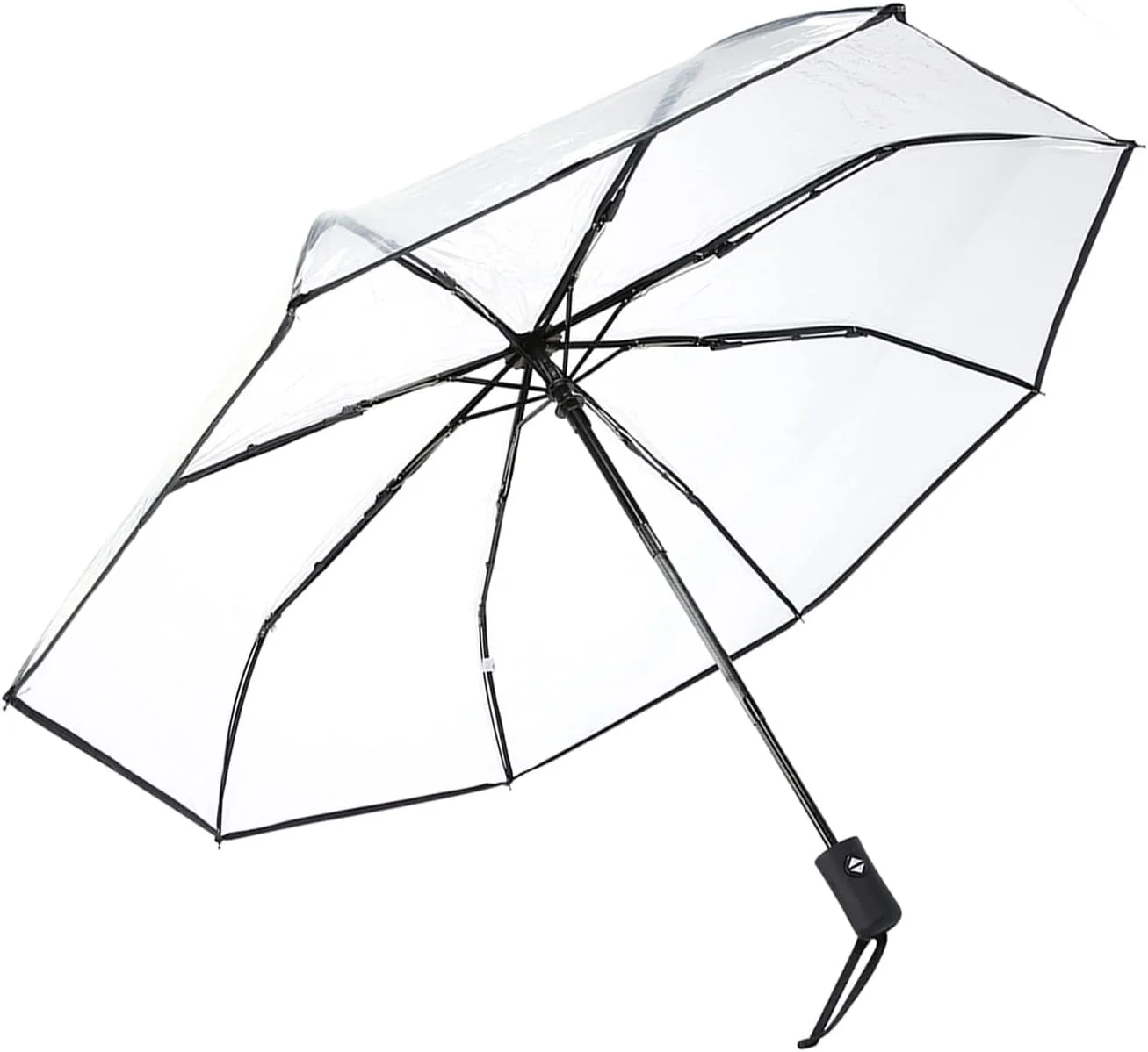 چتر شفاف، چتر تاشو با دسته مات، اندازه 27 سانتی متر برای مسافرت و استفاده روزانه