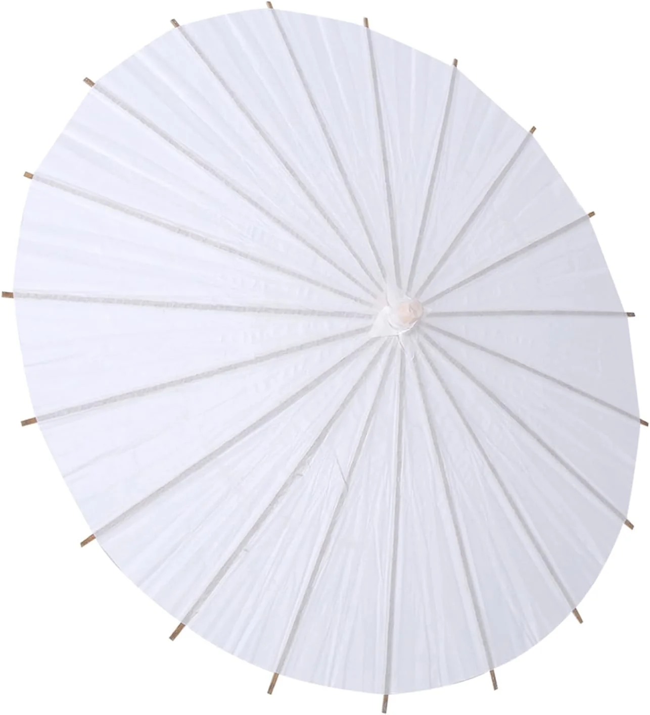 چتری کاغذی سفید CHICIRIS، تزئینات مهمانی عروسی، نمایش هنری برای مهمانی عروسی، کاغذ بافت، پره های بامبو (شعاع 20 سانتی متر)