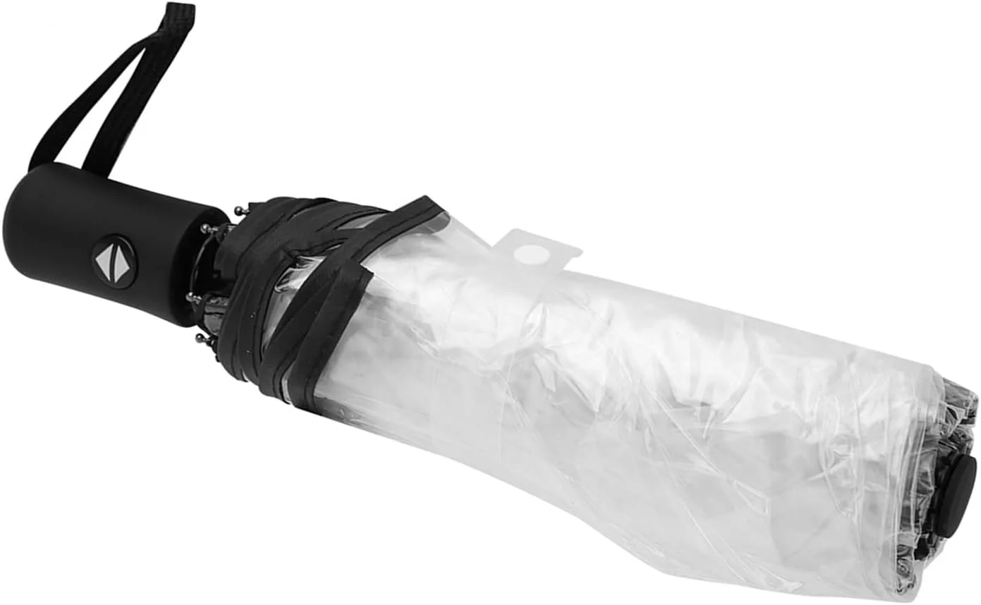 چتر شفاف، چتر تاشو با دسته مات، اندازه 27 سانتی متر برای مسافرت و استفاده روزانه