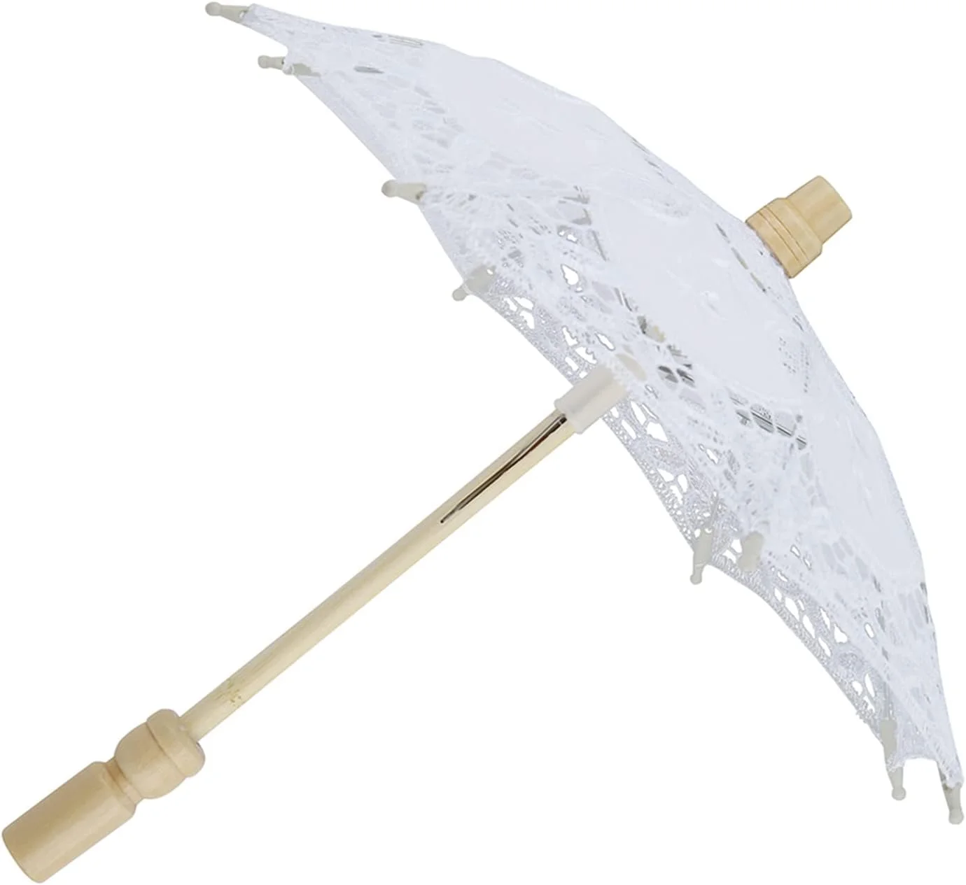 چتر توری پنبه ای عروس شیک، چتر آفتابی زیبا برای عکاسی و مراسم های فضای باز