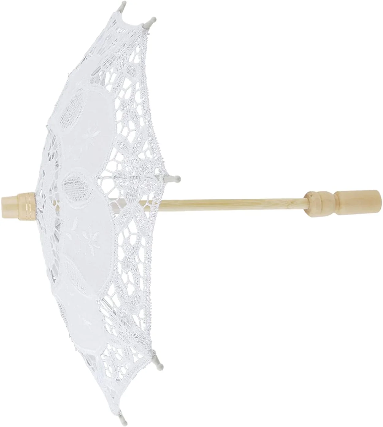 چتر توری پنبه ای عروس شیک، چتر آفتابی زیبا برای عکاسی و مراسم های فضای باز