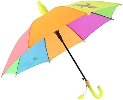 چتر رنگی کودکانه با سوت و روکش، یک سایز