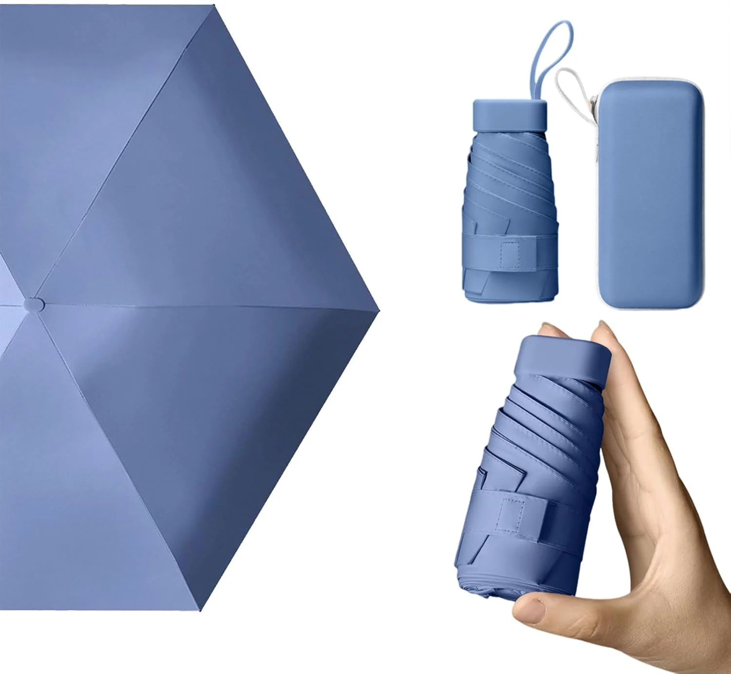 چتر مینی Aowin با محافظت در برابر آفتاب، چتر مسافرتی سبک و قابل حمل با جعبه نگهداری، چتر ضد باد و محافظت در برابر اشعه ماوراء بنفش برای زنان و کودکان، چتر تاشو کوچک مسافرتی برای باران