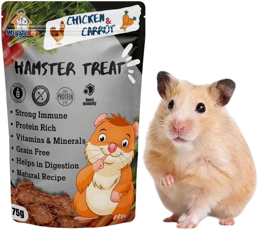 تشویقی همستر با طعم مرغ و هویج | غنی از پروتئین | میان وعده غذایی ترد و سالم | (75 گرم)