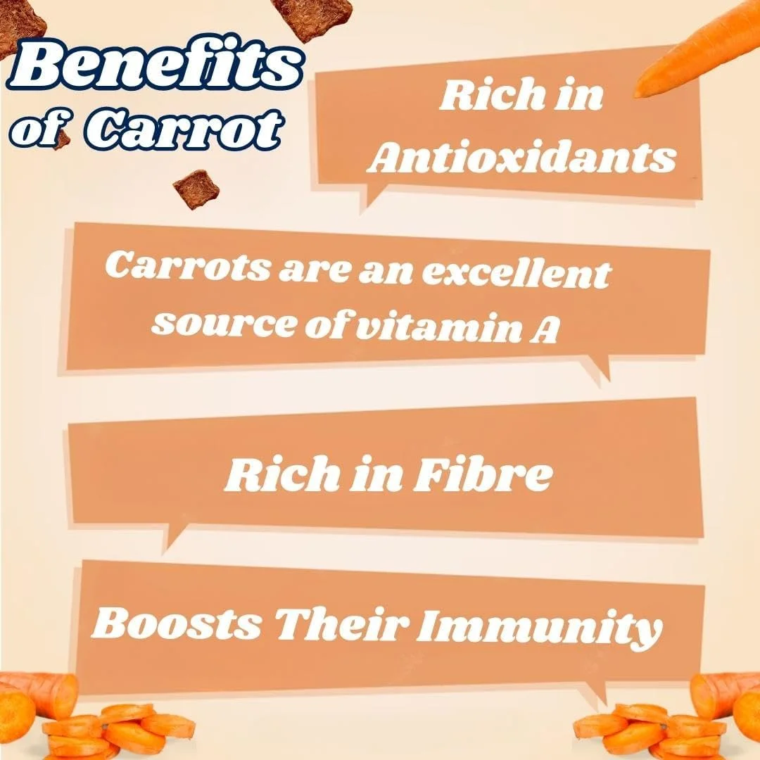 تشویقی همستر با طعم مرغ و هویج | غنی از پروتئین | میان وعده غذایی ترد و سالم | (75 گرم)
