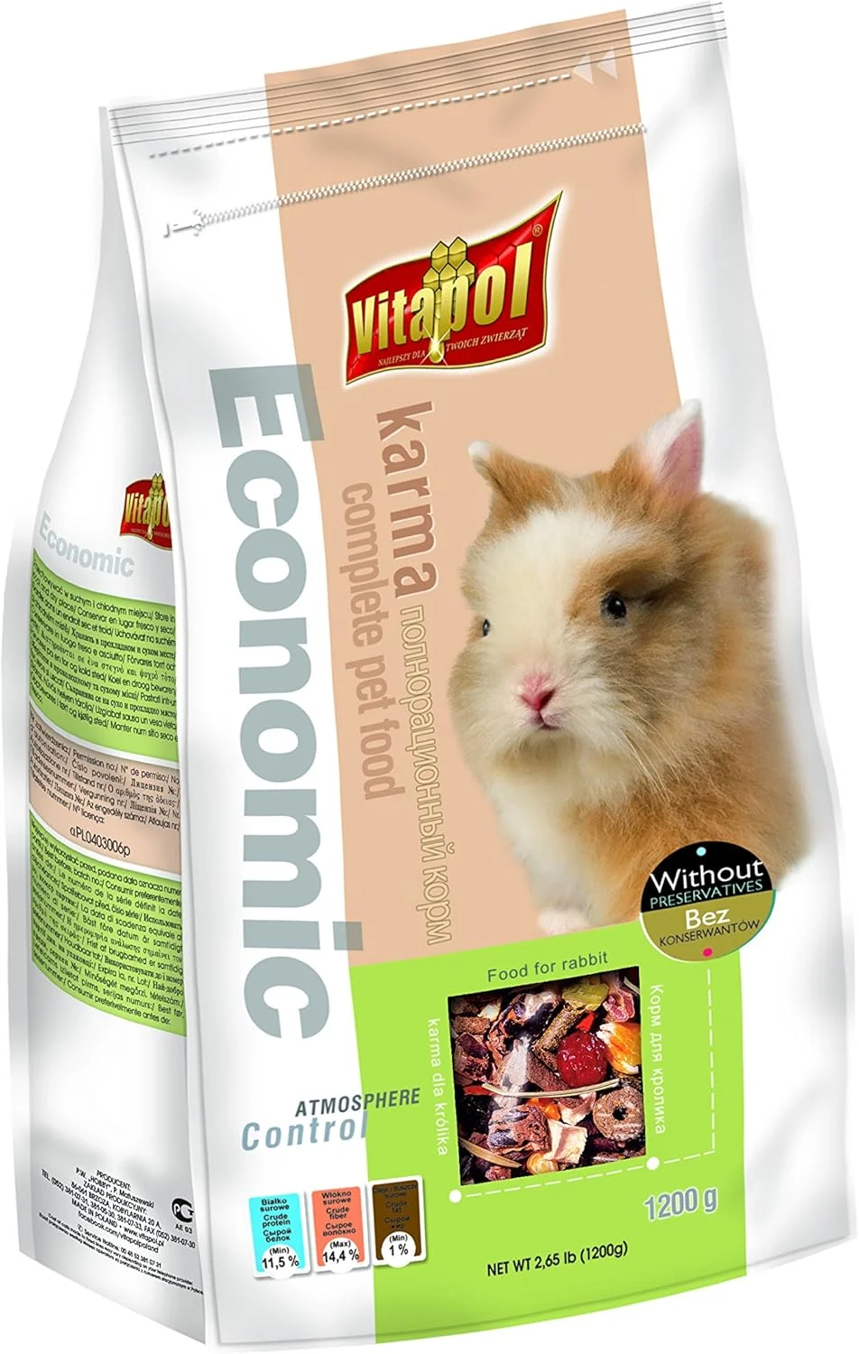 غذای خرگوش ویتپول مدل اقتصادی 1200 گرمی