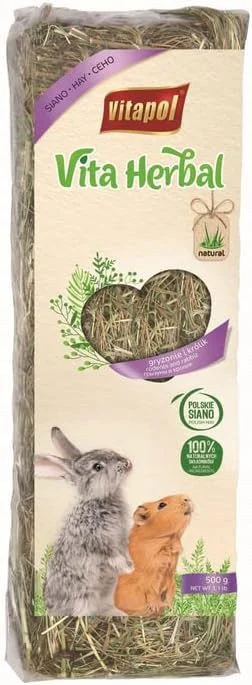 غذای حیوانات کوچک ویتاپول، یونجه گیاهی ویتا مناسب جوندگان و خرگوش، بسته 2 عددی 500 گرمی