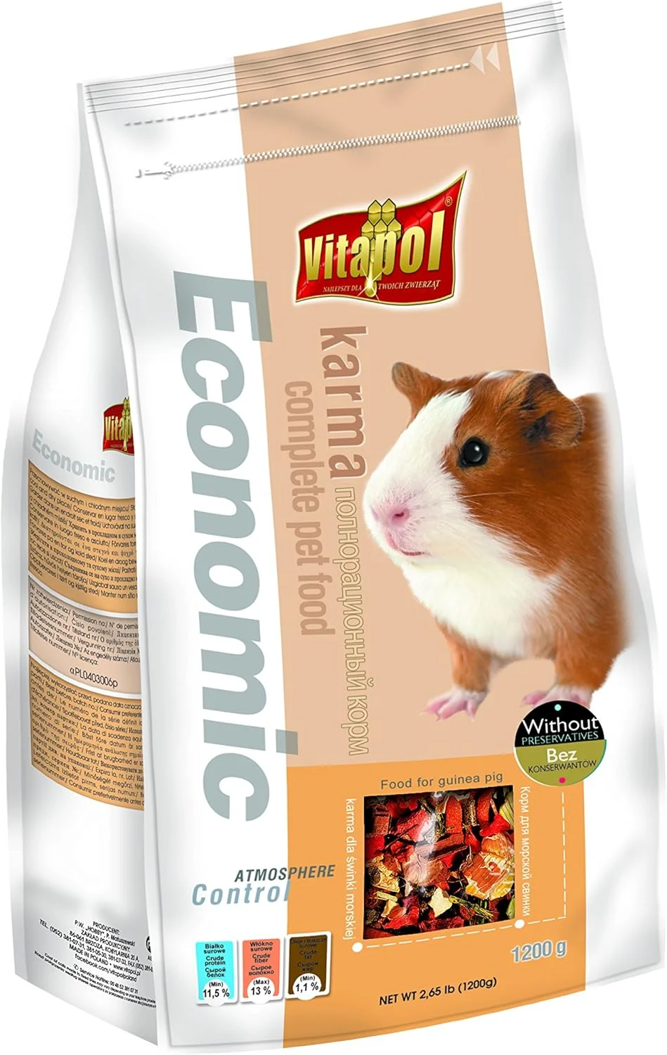 غذای اقتصادی خوکچه هندی ویتاپول مدل ZVP-0136 وزن 1200 گرم