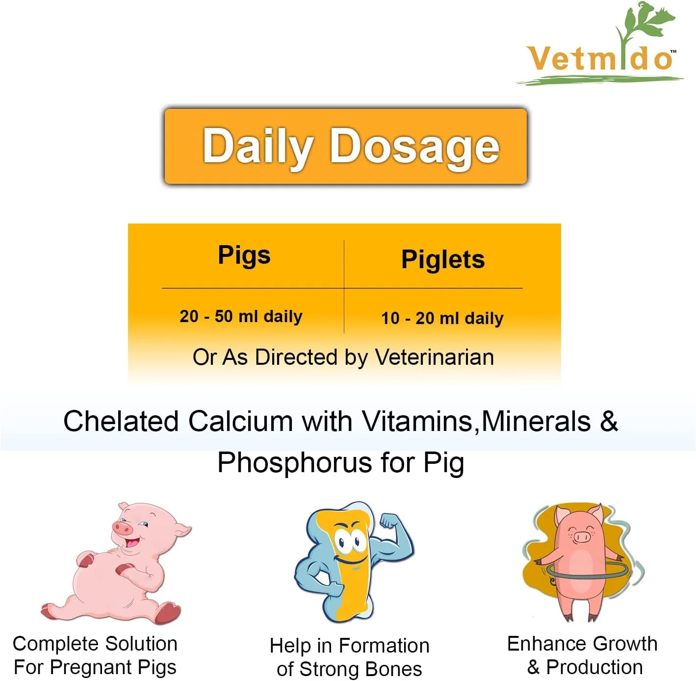کالمیدو پیگ - مکمل کلسیم برای خوک، خوکچه و خوکداری - ۵ لیتر