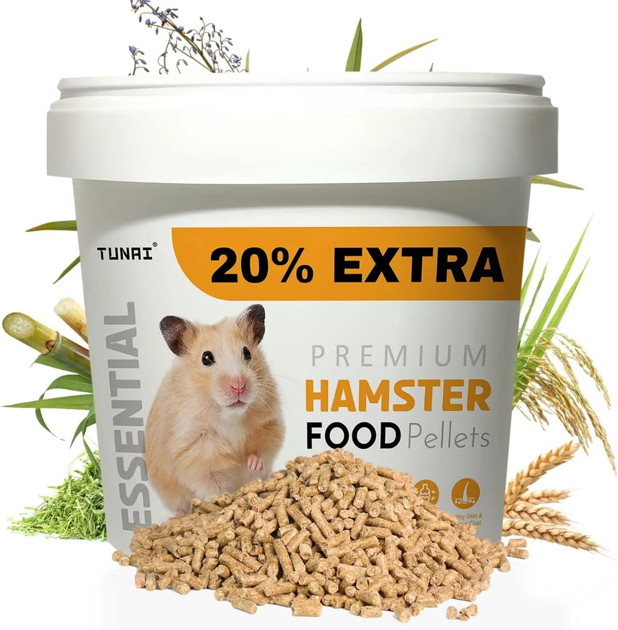 غذای همستر تونای با تمام مواد مغذی ضروری، غذای ممتاز برای همستر، همستر بالغ و کوچک، 500 گرم به اضافه 20% بیشتر