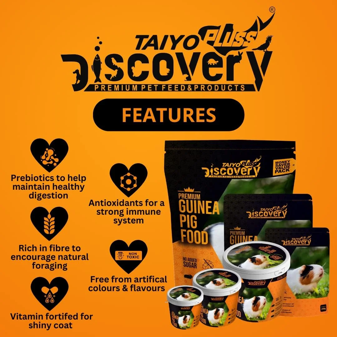 غذای ممتاز خوکچه هندی تایو پلاس دیسکاوری - بسته 500 گرمی | تغذیه روزانه برای خوکچه هندی