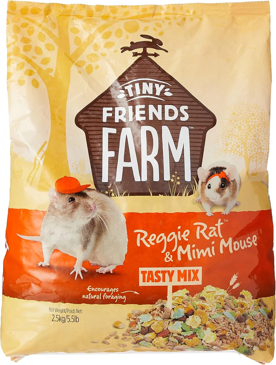 مخلوط خوشمزه غذای کامل موش و رت Tiny Friends Farm Reggie Petfoods (2.5 کیلوگرم) (ممکن است متفاوت باشد)