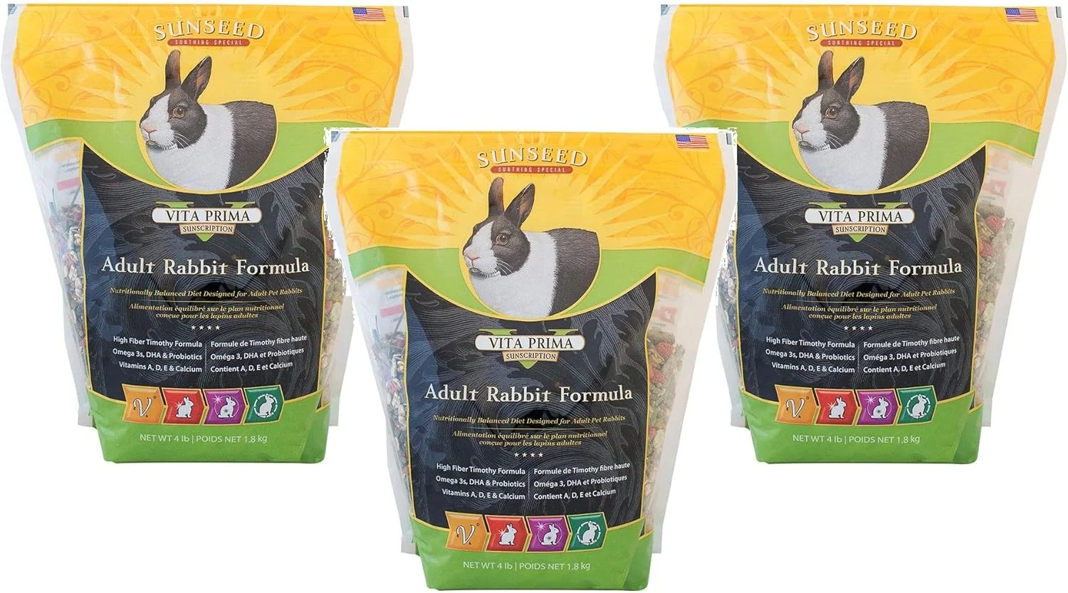 غذای خرگوش سان سید کمپانی ویتا پریما (بسته 3 عددی، کیسه 1.8 کیلوگرمی)