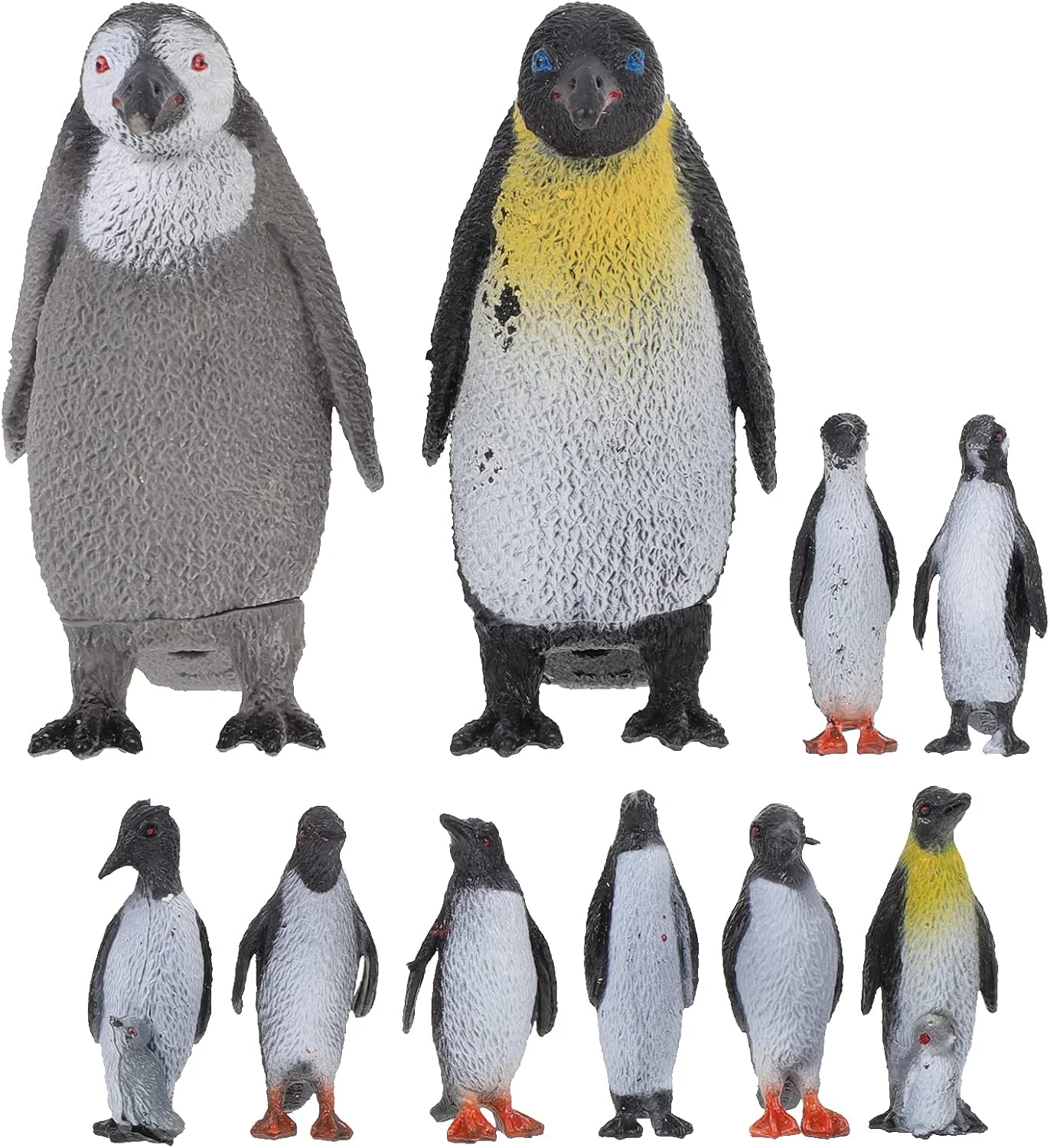 10 عدد اسباب بازی پنگوئن شبیه سازی شده، مدل پنگوئن حیوانات مناطق قطبی، اسباب بازی پنگوئن کودکانه برای دکوراسیون فضای باز