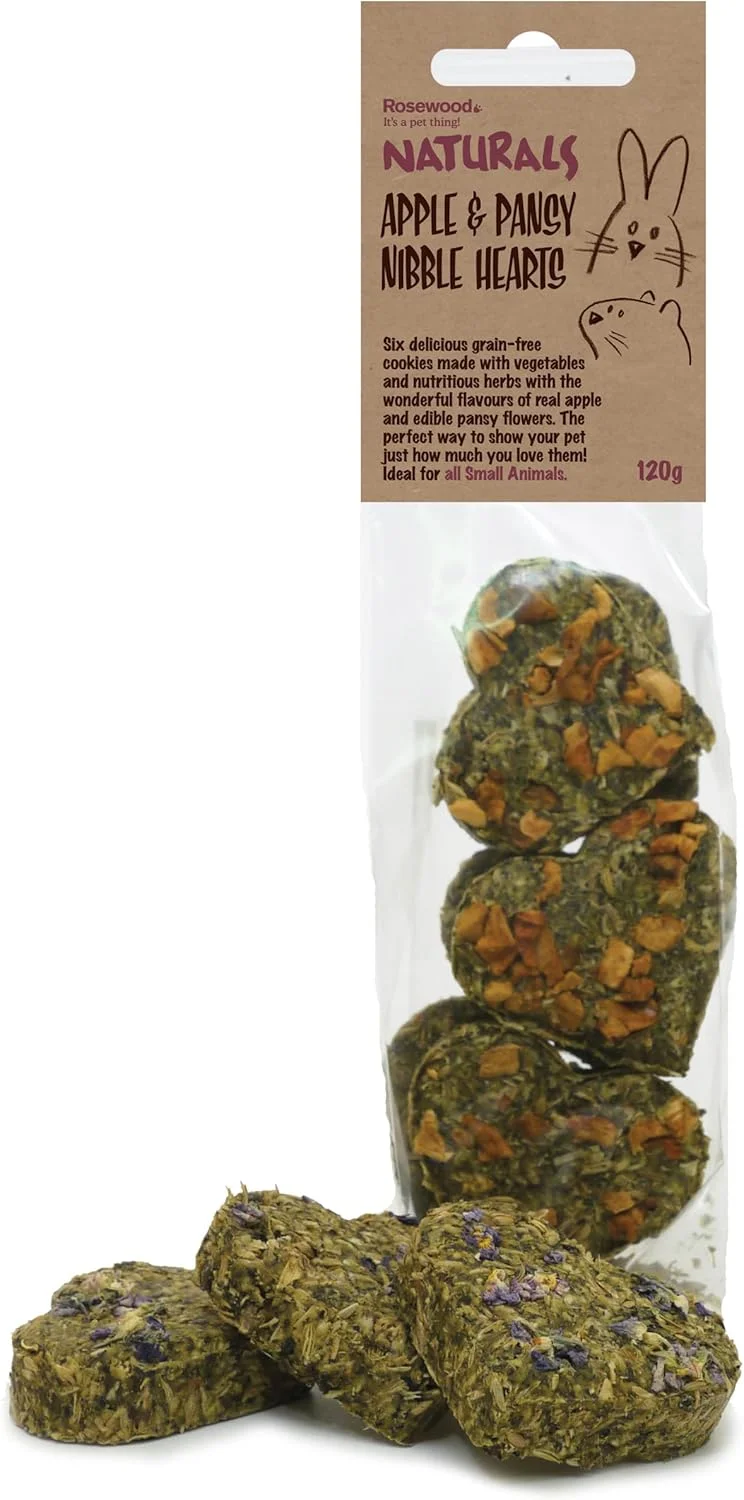 قلب های جویدنی چوبی رز با طعم سیب و بنفشه - 6 عددی