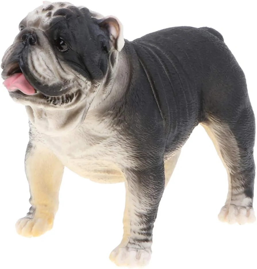 مجسمه سگ پلاستیکی مدل فیگور اسباب بازی هدیه دکوری - بولداگ انگلیسی مشکی