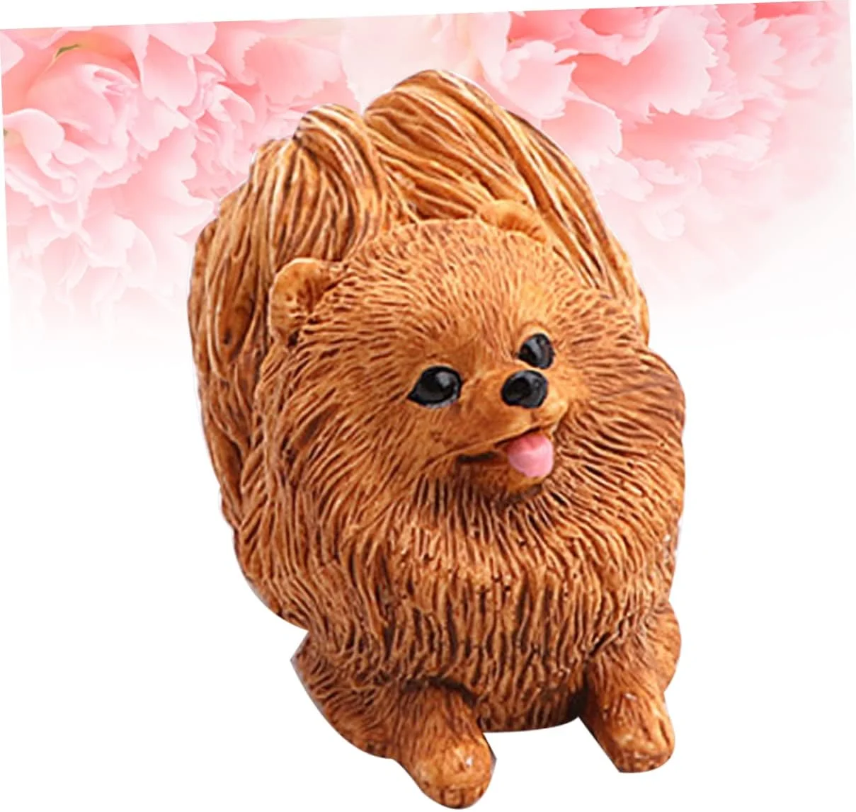 مجسمه تزئینی پومرانیان، یک عدد، اسباب بازی رومیزی، فیگورهای هنری، مدل سگ، ست دکوری، مجسمه توله سگ، پومرانیان قهوه ای، اسباب بازی حیوانات کودک، فیگور سگ پومرانیان قهوه ای 7.5x4.3 سانتی متر
