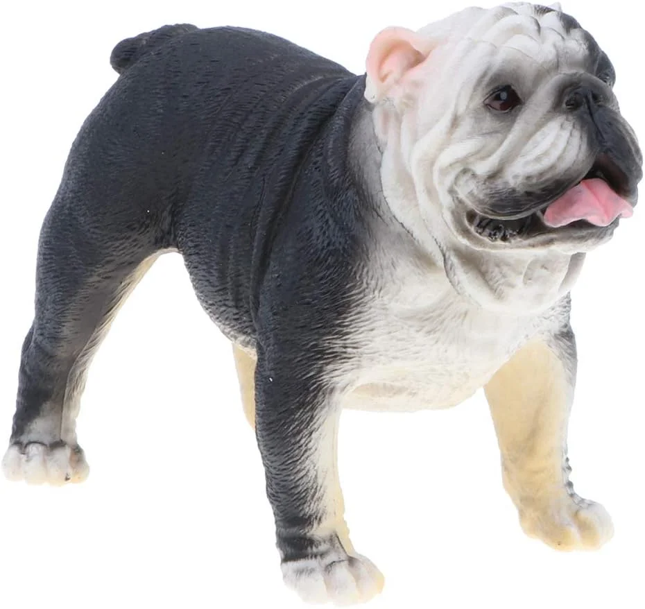 مجسمه سگ پلاستیکی مدل فیگور اسباب بازی هدیه دکوری - بولداگ انگلیسی مشکی