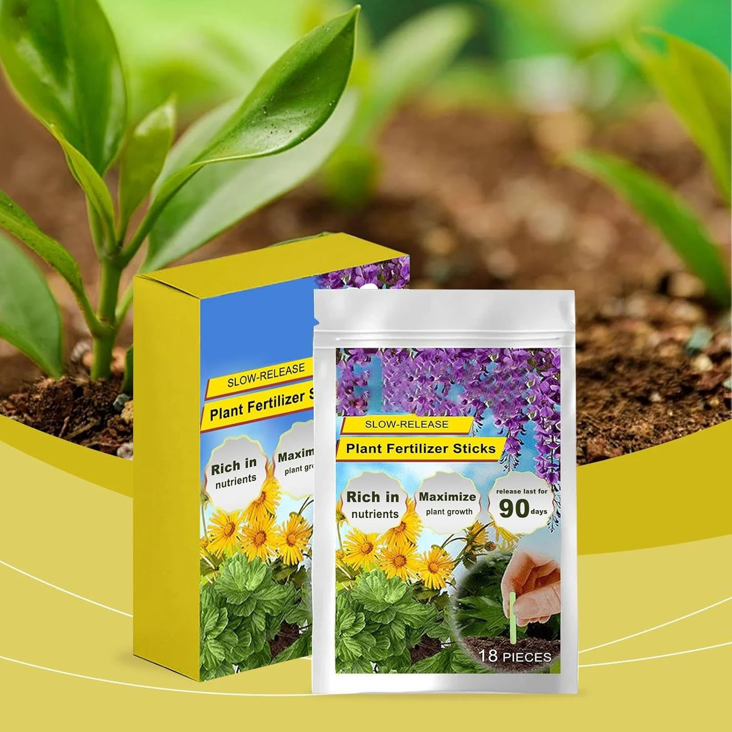 میخ کود گیاهی فضای باز - چوب تغذیه مراقبت از گیاه، مواد مغذی طبیعی با رهش آهسته برای لوبیا، میوه، سبزیجات، تغذیه مداوم باغ، درختان همیشه سبز، گیاهان آپارتمانی، گل