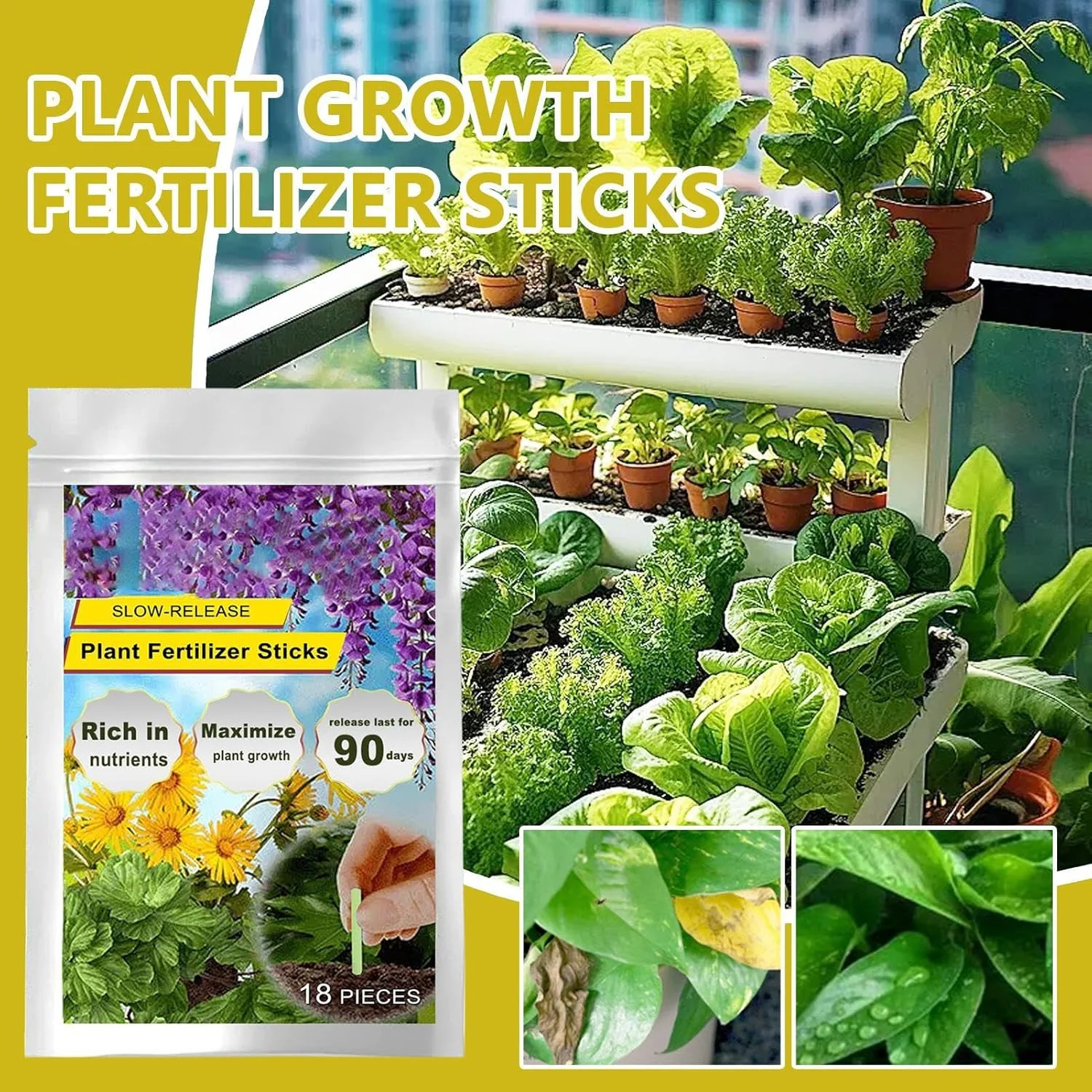 میخ کود گیاهی فضای باز - چوب تغذیه مراقبت از گیاه، مواد مغذی طبیعی با رهش آهسته برای لوبیا، میوه، سبزیجات، تغذیه مداوم باغ، درختان همیشه سبز، گیاهان آپارتمانی، گل