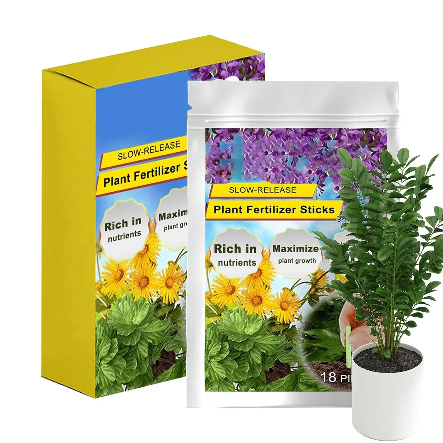 میخ های غذای گیاهی فضای باز - میخ های کود گیاهی - مواد مغذی طبیعی با رهش آهسته برای میوه، گل، گیاهان آپارتمانی، سبزیجات، لوبیا، تغذیه مداوم، درختان همیشه سبز، باغ