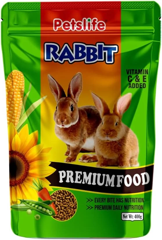 غذای خرگوش پلت ممتاز پتس لایف با مواد مغذی ضروری و فیبر بالا برای خرگوش های کوچک و بزرگ، 400 گرم