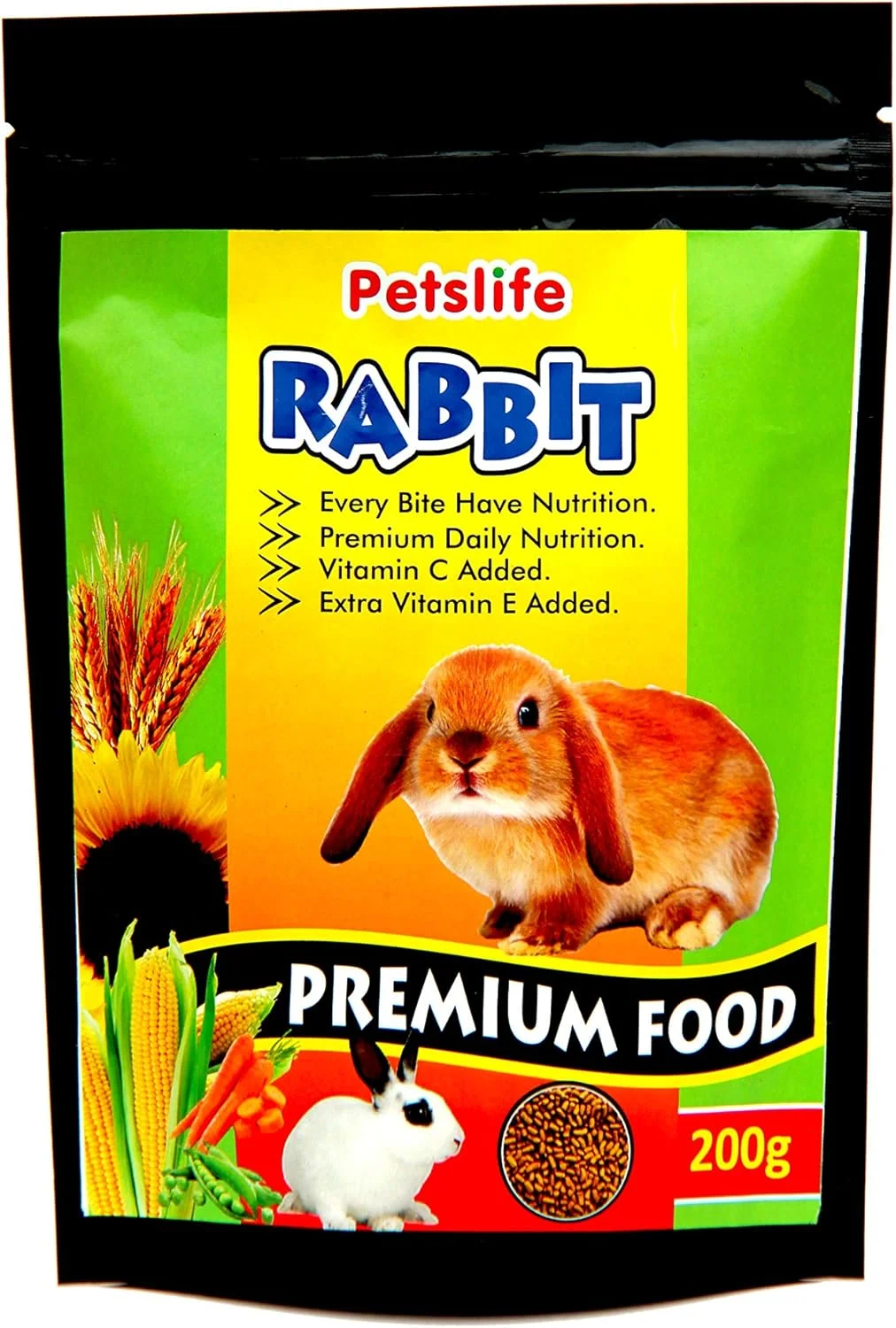غذای خرگوش پریمیوم پتس لایف، پلت 200 گرمی
