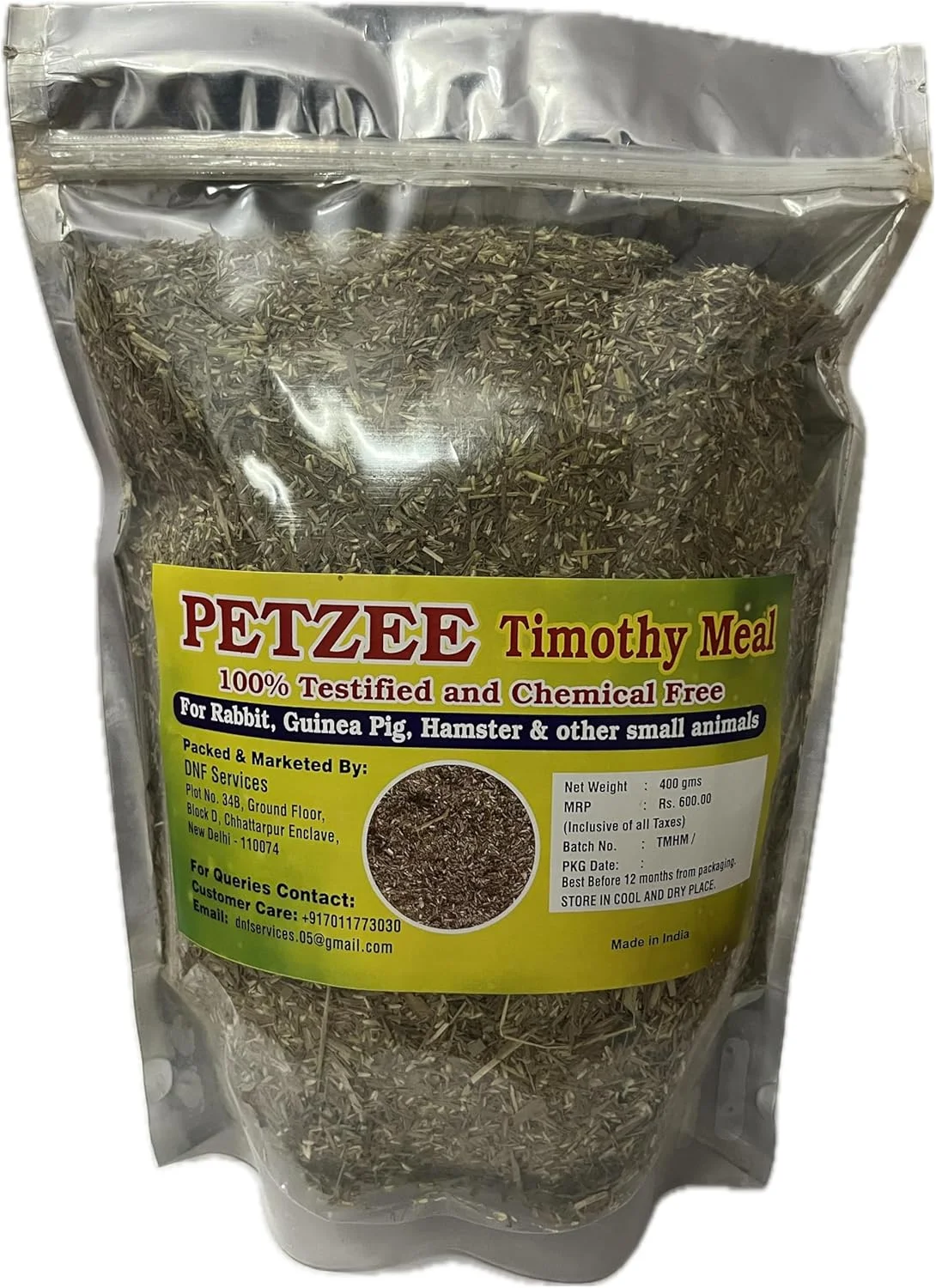 غذای تیموتی برای خرگوش، خوکچه هندی، همستر و سایر حیوانات کوچک (400 گرم)