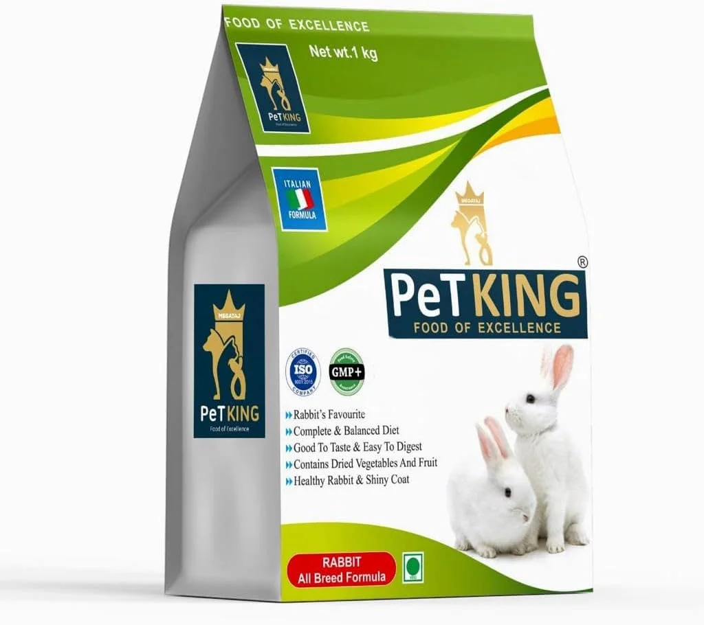 غذای خرگوش بالغ پِت کینگ، انتخاب متخصص تغذیه با فرمول یونجه آلفا، مناسب برای همه نژادها، پلت خشک ۱ کیلوگرمی برای خرگوش های کوچک و بالغ