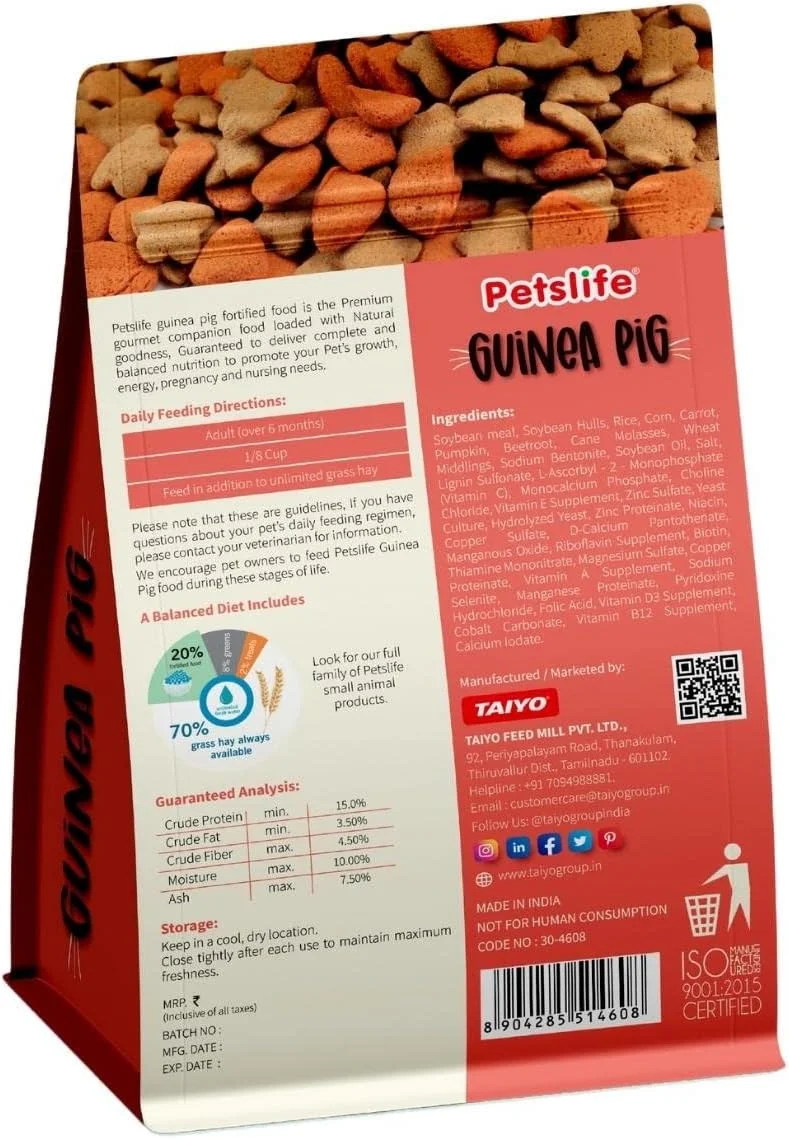 غذای کامل و مغذی خوکچه هندی پتس لایف، مناسب برای همه نژادها 500 گرمی