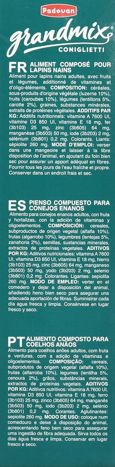 پادوان گرندمیکس خرگوش های کوتوله 850 گرم - غذای خرگوش