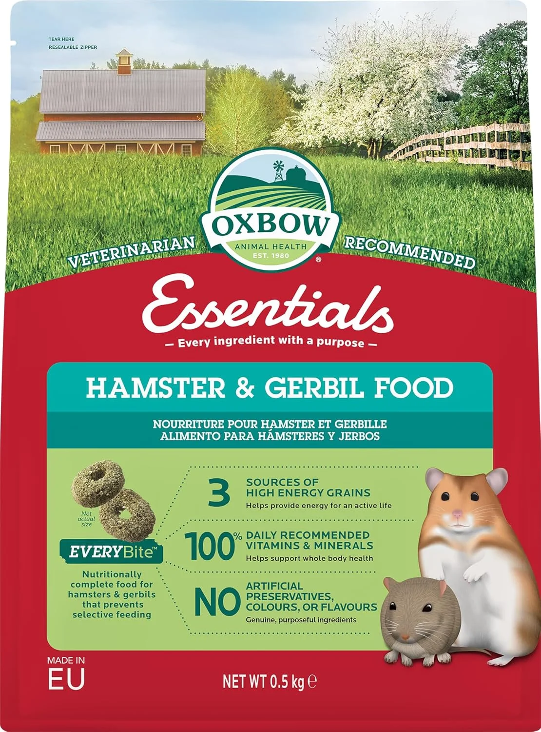 غذای کامل همستر و جربیل آکس بو - 0.5 کیلوگرم