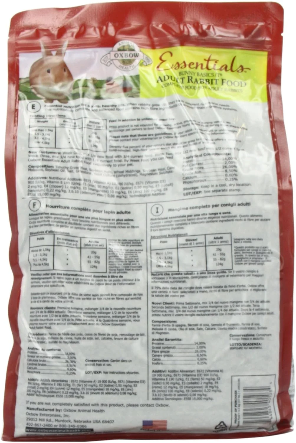 غذای خرگوش بالغ آکس بو - 4.5 کیلوگرم