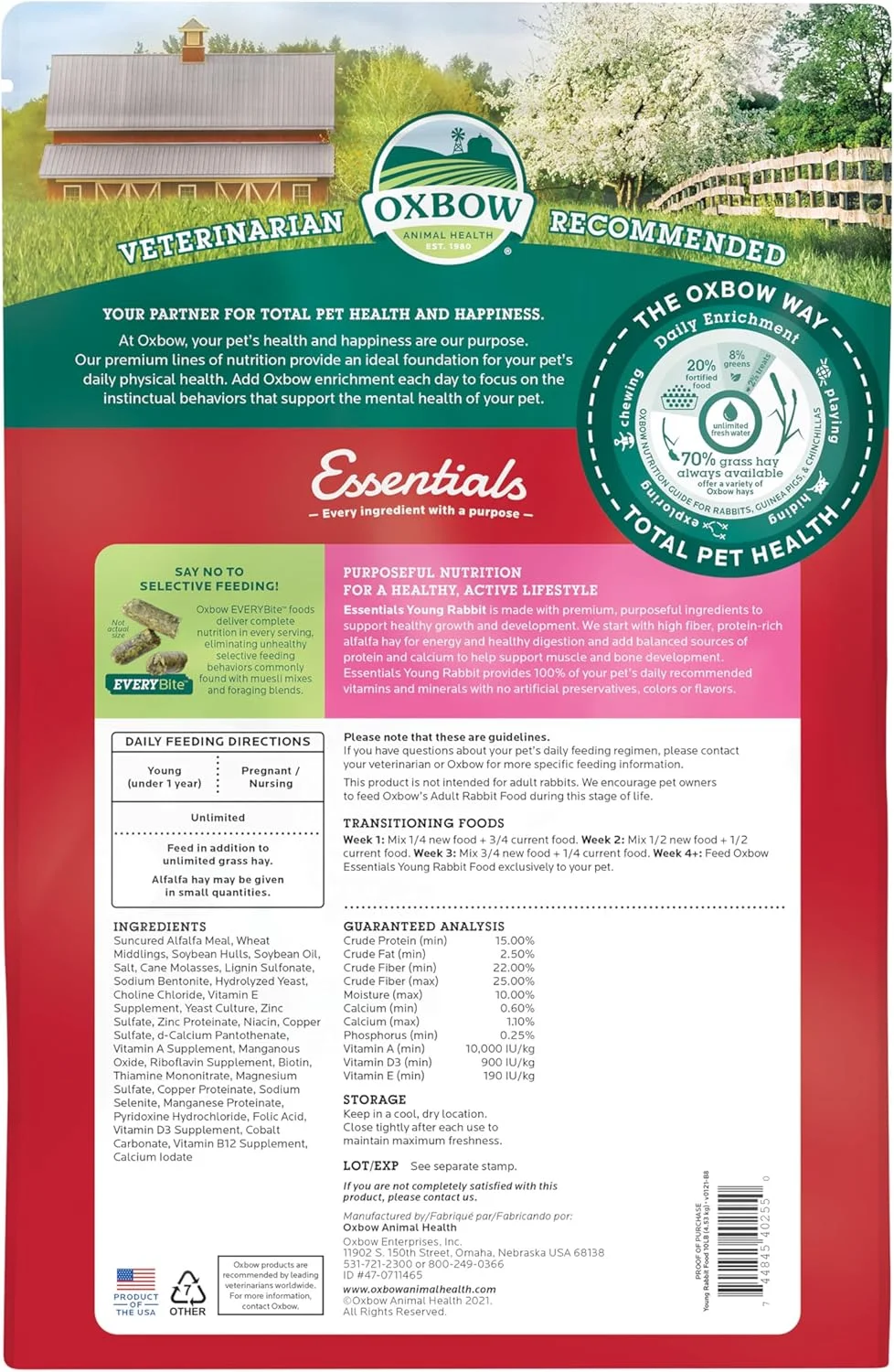 غذای خرگوش جوان آکس بو - یونجه