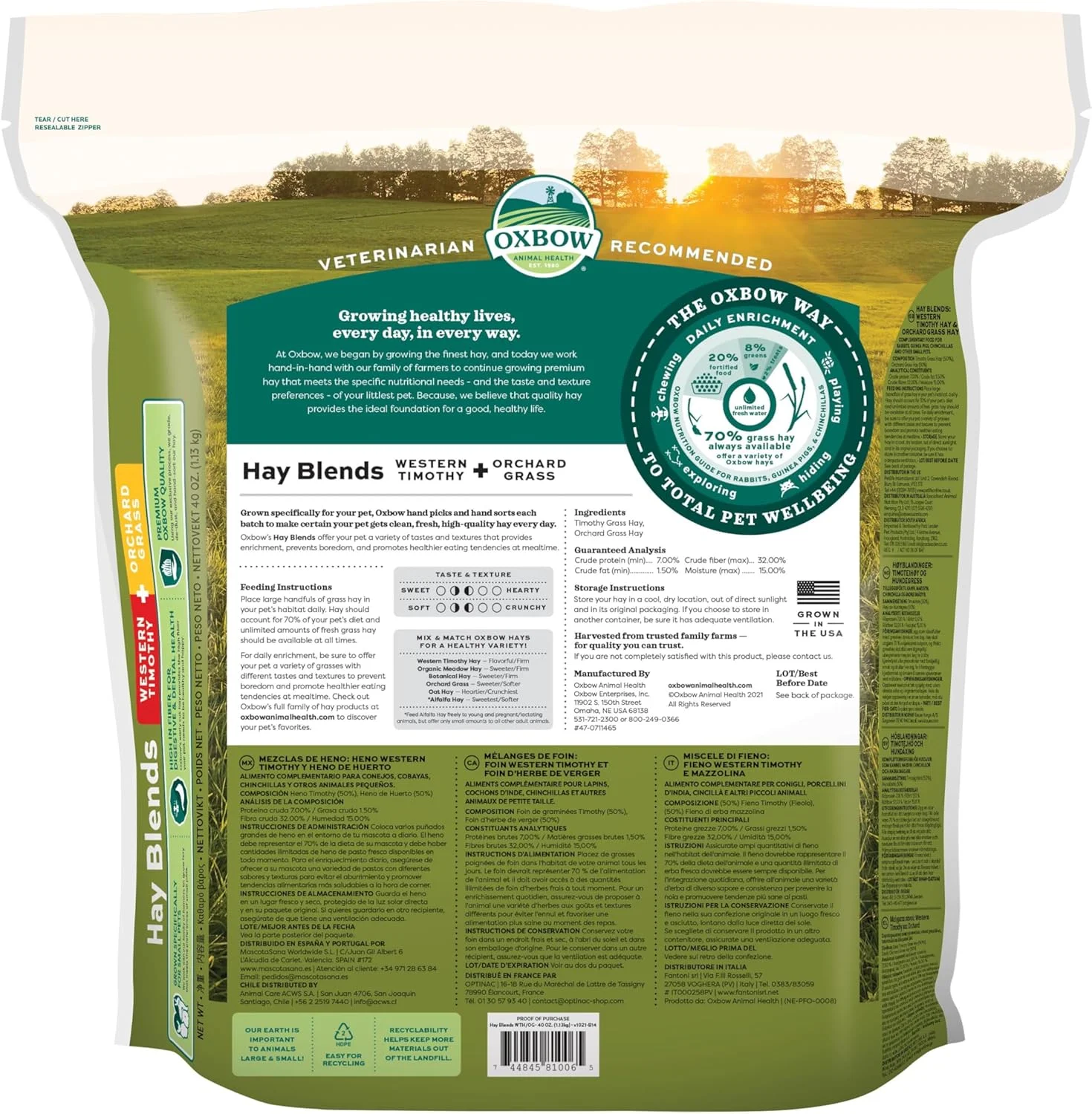 مخلوط یونجه آکس بو - تیموتی غربی و باغ - 1.13 کیلوگرم