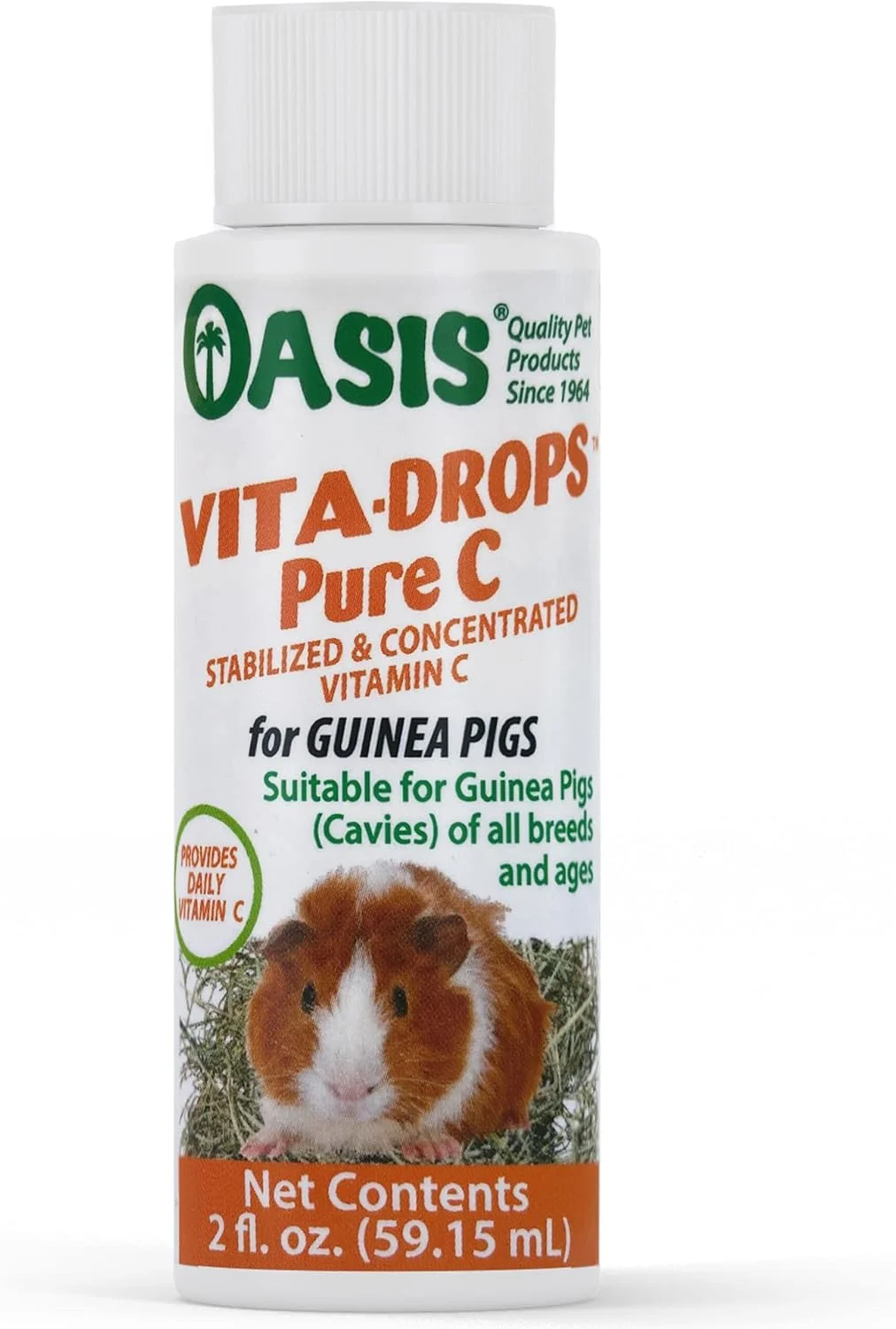 قطره ویتامین C خالص OASIS #80254 Vita Drops برای خوکچه هندی، 2 اونس، بسته بندی ممکن است متفاوت باشد