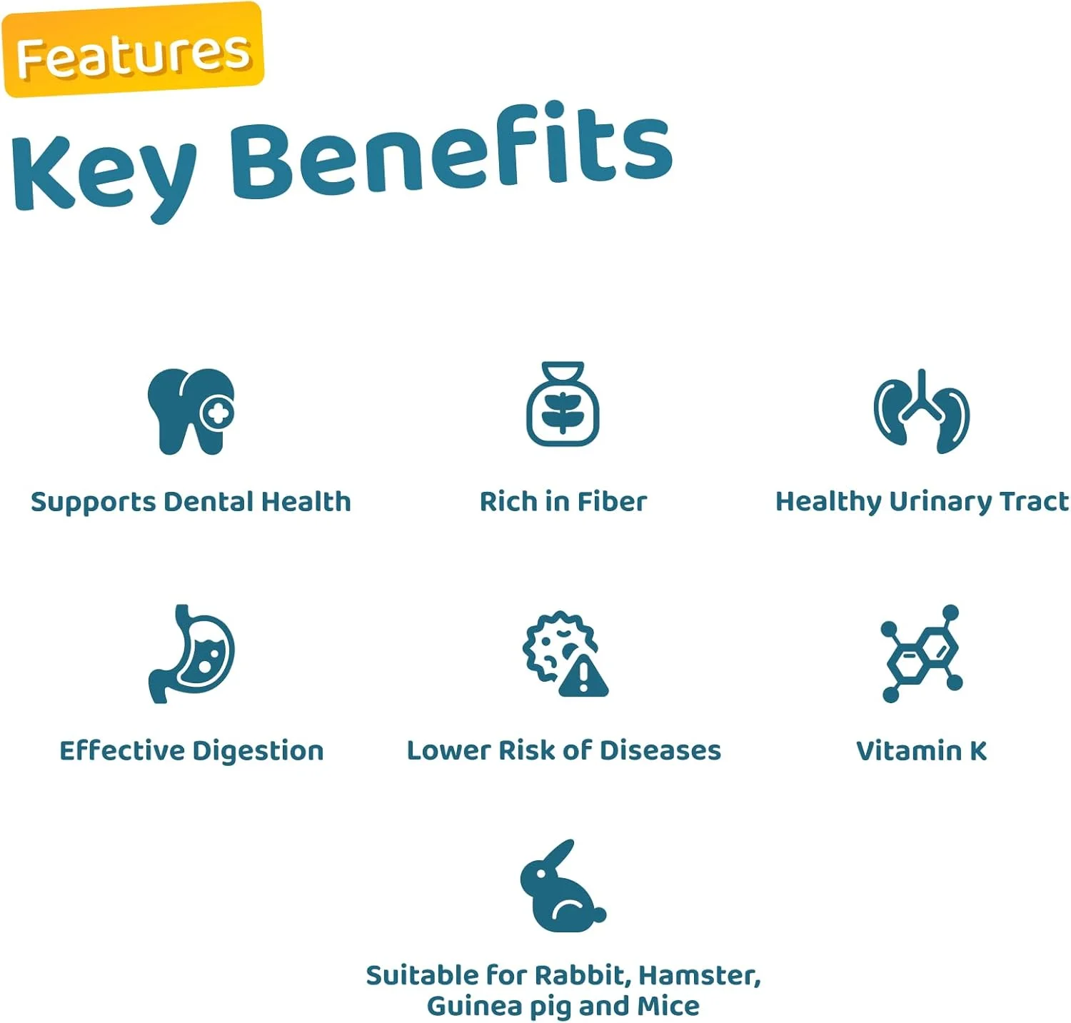 یونجه خشک برای خرگوش، خوکچه هندی، همستر و سایر حیوانات کوچک، غذای علوفه ای با طعم متنوع 500 گرمی