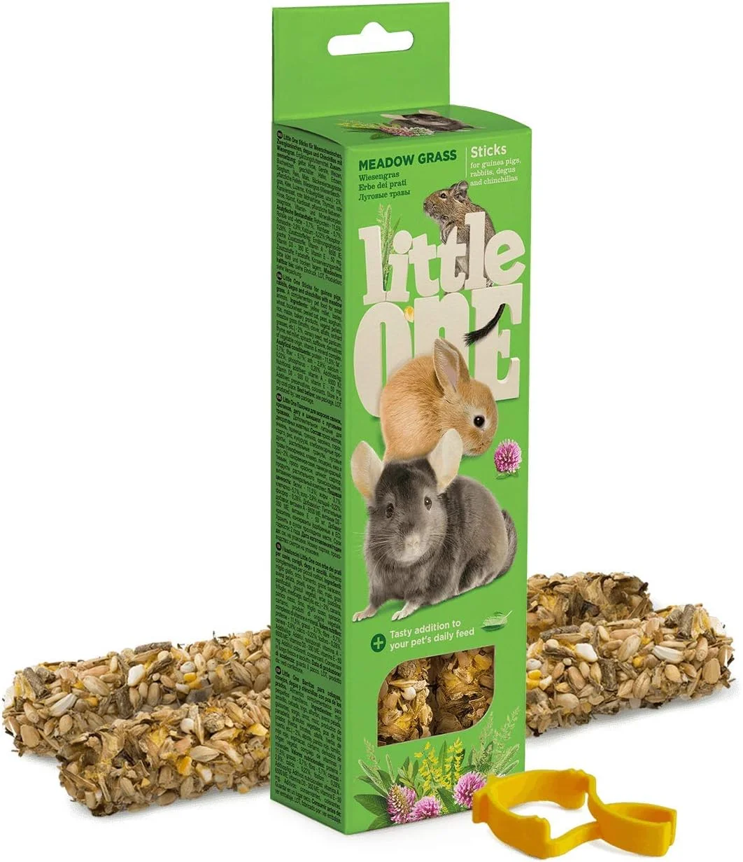 تشویقی استیک برای خوکچه هندی، خرگوش های کوتوله و چینچیلا با علف چمنزار در جعبه 2x55 گرمی