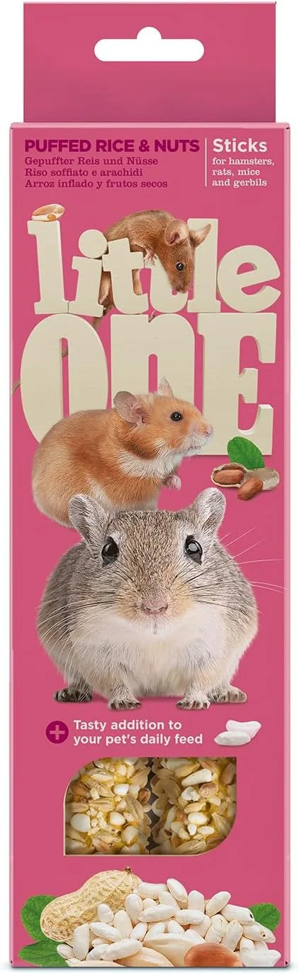 تشویقی جونده کوچک با برنج پفکی و آجیل مناسب همستر، موش، و ژربیل 2x55 گرم